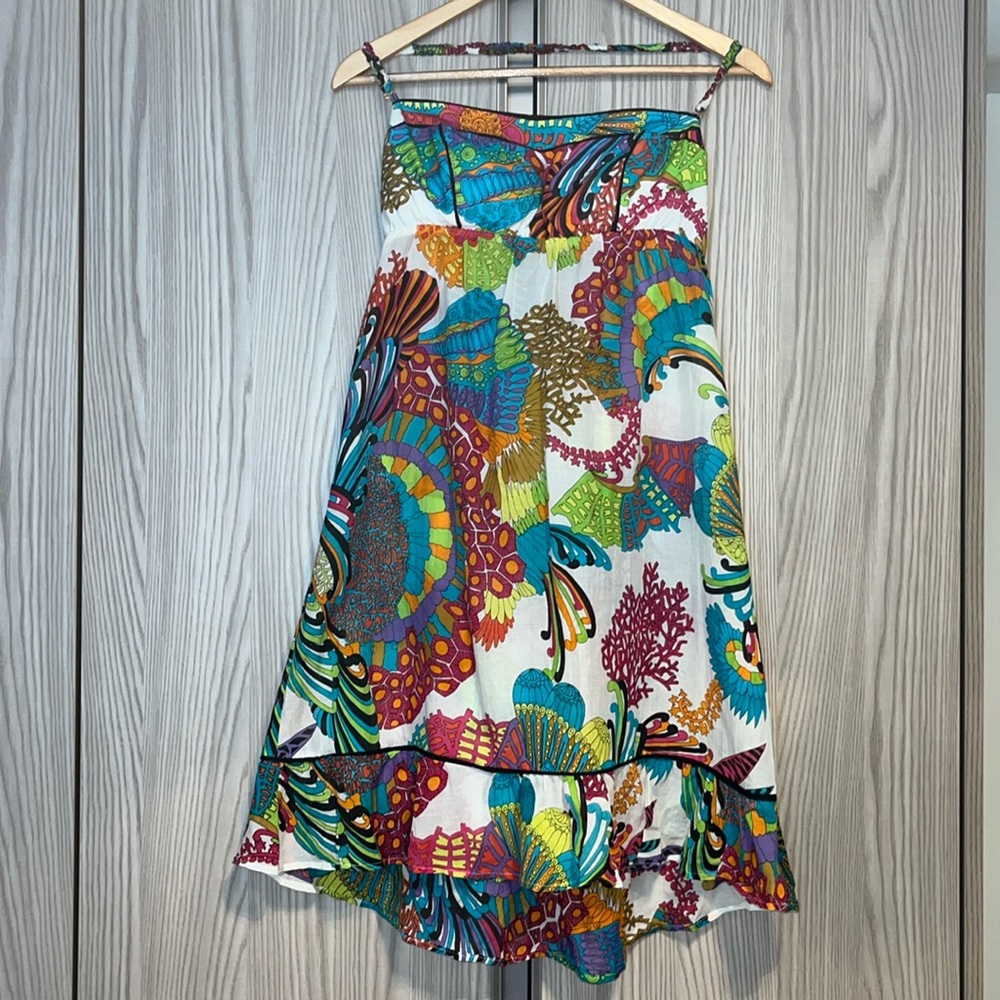 Trina Turk Floral Print Silk/Cotton Swim Cover-Up Dress